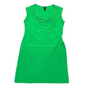 Clara Sunwoo Sleeveless Midi Dress Draped Flowy Bright Green USA Size XL